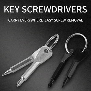 Portable <b>Screwdriver</b> Set Keychain Mini EDC Multi Tool Flat Head Phillips Bit Outdoor DIY Repair Tool Dropshipping - Product Image 2