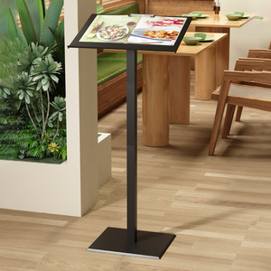 Freestanding <b>Display</b> <b>Rack</b> Black 45x32.5x107.5cm Multipurpose Menu Stand For Restaurant Kitchen Use - Product Image 1