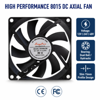 Ventilateur axial DC mince 80x80x15mm 12V 24V sans balais, ventilateur de refroidissement électrique OEM pour serveur 1U, projecteur LED