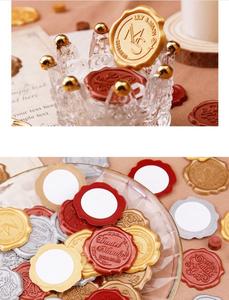 Marchio Logo personalizzato autoadesivo vernice fuoco adesivo adesivo sigillo a cera Oem cina adesivi timbro personalizzato per confezione regalo artigianale - Product Image 6