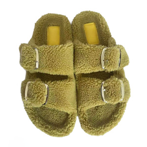 2023 pantoufle diapositives concepteur femmes dames moelleux fausse fourrure pantoufle fourrure de <span class=keywords><strong>mouton</strong></span> mode pour les femmes plat en peluche caoutchouc <span class=keywords><strong>laine</strong></span> pantoufles - Product Image 6