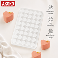 Akoko Multi-Link Outil de cuisson pour sandwich à dessert occidental français Petit coeur Mousse Moule en silicone pour gâteau Outils pour gâteau