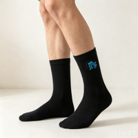 Chaussettes mi-mollet personnalisées brodées en coton peigné à côtes verticales respirantes style streetwear décontractées pour hommes et femmes