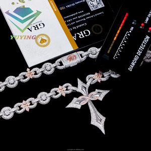 จี้กางเขนมอยส์ซาไนต์ VVS แบบสั่งทำพิเศษ สร้อยคอเงินแท้ 925 ชุบทองคำสีกุหลาบ ผ่านการทดสอบเพชร สายสร้อยหรูหรา สำหรับทั้งชายและหญิง - Product Image 6