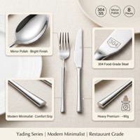 Großhandel 304 Edelstahl Besteckset Modernes Elegantes Besteckset für Hotels