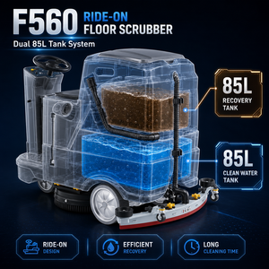 เครื่องขัดพื้นแบบนั่งขับ GAOGE F560 สำหรับงานหนัก อุปกรณ์ทำความสะอาดและล้างพื้น สำหรับโรงงานและคลังสินค้า - Product Image 5