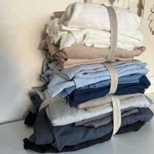 La tela natural y biodegradable pura de lino 100% se puede personalizar rollos de tela al por mayor - Product Image 3