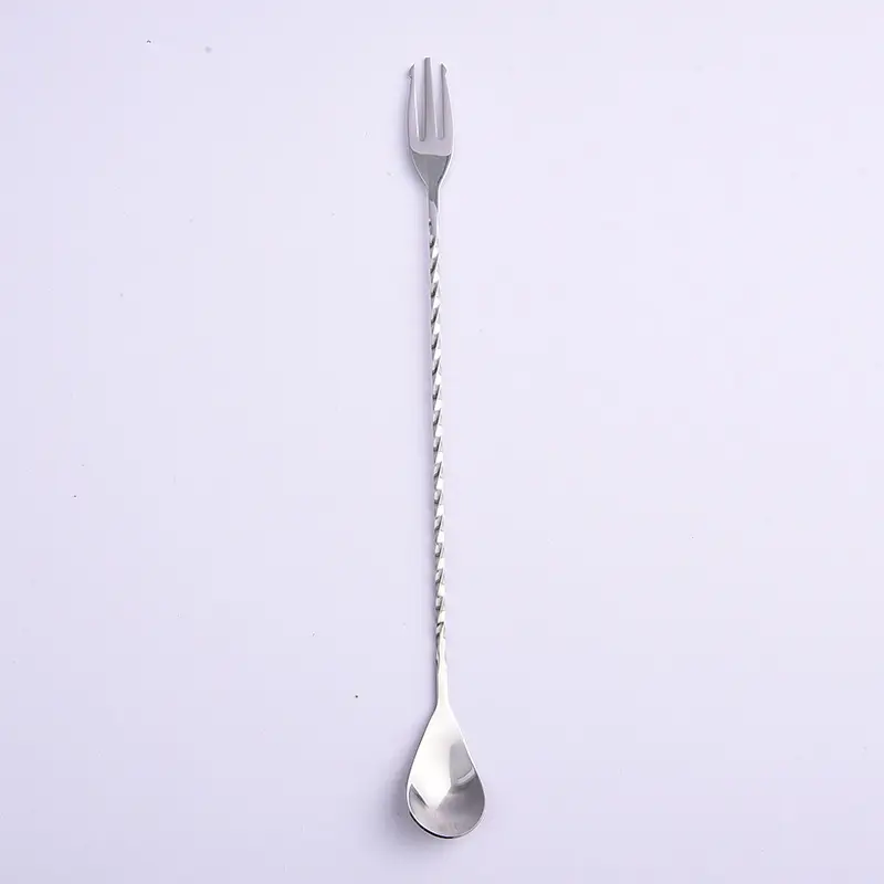 Multi-purpose Customized Logo Long Handle Double Ended Stainless Steel Bar Spoon