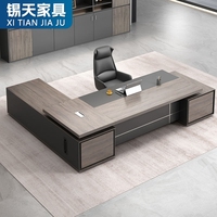 XTLBZ-059 Bureau de direction moderne en bois de luxe pour PDG - Couleurs et dimensions personnalisables, design extensible