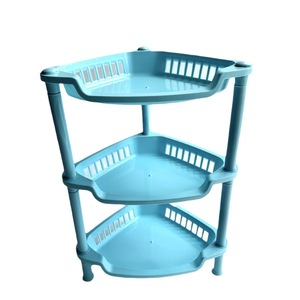Étagère de rangement en plastique à trois niveaux 29,5x18,5x40,5cm pour salle de bain, cuisine, étagère carrée sur pied - Product Image 4