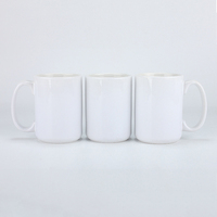 Mug en céramique blanche écologique de 15 oz, tasse à café en porcelaine pour impression par sublimation, accessoires vierges économiques avec fonction de chauffage
