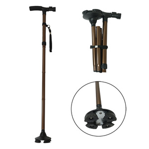 Folding <span class=keywords><strong>LED</strong></span> <span class=keywords><strong>Light</strong></span> <span class=keywords><strong>Walking</strong></span> <span class=keywords><strong>Cane</strong></span> para homens mulheres portátil ajustável Lightweight Free Standing Strap Bolsa de transporte para homens e mulheres - Product Image 1