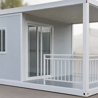 Maison conteneur démontable de 20 pieds, cabine modulaire en acier avec auvent de véranda, fenêtre de sécurité, conception personnalisée, usage bureau, moderne