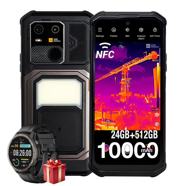 AGM G3 PRO 10000mAh Wireless Charge 24(12+12)GB+512GB(Up 1TB) Android 15 120Hz NFC 5G Rugged Water Resistant Smartphone