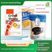 Nourriture pour bébés surgelée et déshydratée personnalisable en sachet autoportant, aux fruits de mer composés : Grouille jaune, crevettes grillées, poisson mandarin piquant
