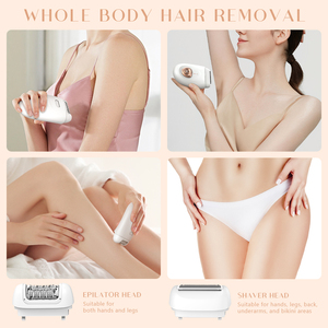 Épilateur rechargeable 2 en 1 Type-C en acier inoxydable avec brosse nettoyante pour le visage pour femmes - Product Image 3