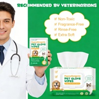 Gants de nettoyage pour animaux de compagnie hypoallergéniques et écologiques, lingettes biodégradables pour le toilettage des animaux, lingettes humides pour chiens et chats, marque privée