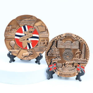 Fabbrica Design personalizzato in argento antico placcato <span class=keywords><strong>paese</strong></span> della città 3D metallo Norway piatto Souvenir - Product Image 6