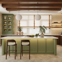 Ensemble d'armoires de cuisine de style moderne Aige, design simple, pour petites cuisines, installation complète, armoires de cuisine pour appartement