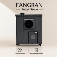 Fangran 800F OEM ODM, Estufa de Pellets de Madera con Pantalla Táctil WiFi, Ecológica, Calefactor de Aire Forzado, Independiente, Moderna, para Villa