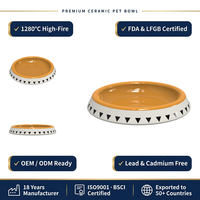 Premium ecovriendelijke duurzame brede, ondiepe keramische voerbak met antislip ontwerp voor honden/katten/grote puppy's/kittens