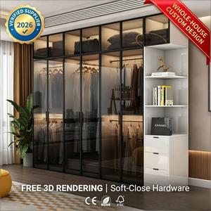 <span class=keywords><strong>Armoire</strong></span> sur mesure pour chambre à coucher, <span class=keywords><strong>armoire</strong></span> en bois élégante de haute qualité, <span class=keywords><strong>armoire</strong></span> haute avec porte en verre - Product Image 1