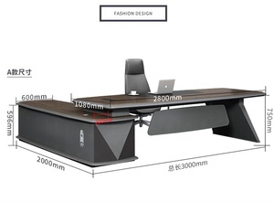 Công Nghệ Cao Sang Trọng Văn Phòng Điều Hành Bàn 2400Mm/2800Mm Kích Thước Lớn Thiết Kế Hiện Đại Cho Nhà Máy Trạm Trường Học Và Phòng Khách - Product Image 5
