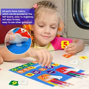 Placa de feltro para crianças, brinquedo educativo DIY para cálculo de dedos e matemática, para educação precoce