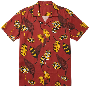 Great Sales Tremendous Cost Camp Collar Short Sleeve Sustainable Abstract <b>Repeat</b> Pattern Tropical Mens Shirt Cotton - Product Image 5