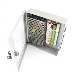 Cheap price 9 channel 12v 10a power supply CCTV box 120w 110-240v ac to dc CCTV power supply box