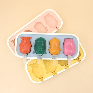 Moule à crème glacée en Silicone <span class=keywords><strong>de</strong></span> qualité alimentaire pour enfants <span class=keywords><strong>cochon</strong></span> dinosaure Animal Popsicle pour modèle <span class=keywords><strong>de</strong></span> crème glacée et <span class=keywords><strong>de</strong></span> bâton <span class=keywords><strong>de</strong></span> fromage à la maison - Product Image 1