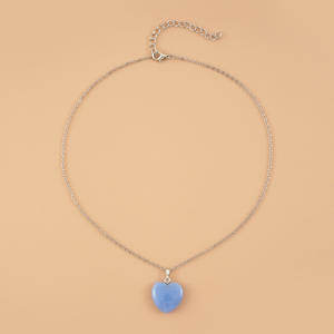 Collar de Cadena de Plata Coreano <span class=keywords><strong>Popular</strong></span> SC, Collar con Colgante de Amistad que Brilla en la Oscuridad, Regalo Luminoso, Collar de Corazón Colorido - Product Image 6