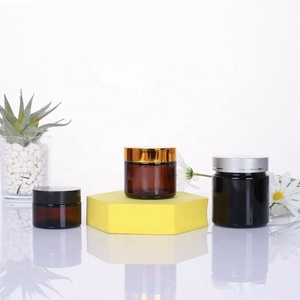 Wholesale Cosmetic Facial Cream Jars Empty Body Butter <b>Scrub</b> Packaging 5g 10g 15g 20g 30g 50g 100g Glass Jars With Black Lids - Product Image 5