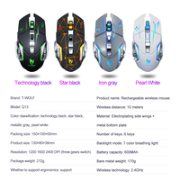 Souris de jeu sans fil rechargeable à double mode 2.4G et BT, lumineuse, pour ordinateur portable PC