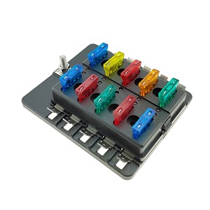 10-Way Fuse Box With Led Terminal <b>Block</b> Fixed <b>Mount</b> For Cars Rvs Yachts - Product Image 2