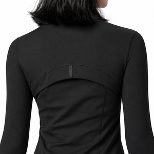 Veste de sport pour femme, sans couture, col montant, fermeture éclair dorée, séchage rapide, manches longues, pour la course et le yoga, stock USA - Product Image 5