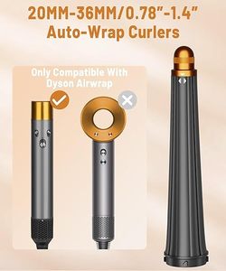 Baril conique <span class=keywords><strong>long</strong></span> pour cheveux pour les boucleurs <span class=keywords><strong>Dyson</strong></span>, compatible avec les Airwraps HS01/05, accessoire de boucleur automatique pour cheveux - Product Image 1