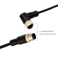 Connecteur industriel HYF M12 DB9, étanche IP67, câble blindé surmoulé, connexions de fils pour capteurs PLC, longueur personnalisée disponible