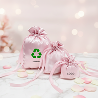 Pochette à cordon en satin écologique ZXF effet nacré 10x15cm pour bijoux, rangement domestique, sac cadeau événementiel, expédition directe usine Jiangsu