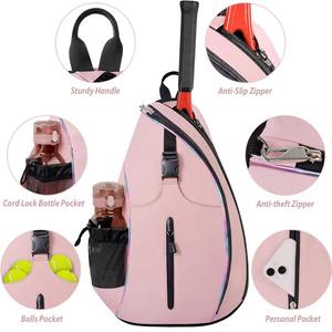 Tenis funcional deportes raqueta bandolera cabeza tenis playa cuero CarryingTennis bolsa <span class=keywords><strong>mochila</strong></span> Sling <span class=keywords><strong>mochila</strong></span> para hombres mujeres - Product Image 2