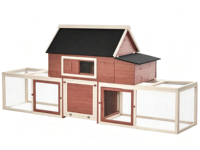 Poulailler moderne en bois de grande taille PetPlot Home MJH062 avec double enclos extérieur, nichoir, toit imperméable et verrouillable