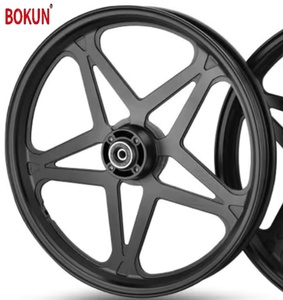 Llanta de Motocicleta de Aleación de Aluminio Forjado de Cinco Radios, Color Negro, Serie <span class=keywords><strong>BOKUN</strong></span>, Nuevo Estilo, 1.6/1.6x18 Pulgadas, Envío Directo de Fábrica - Product Image 1