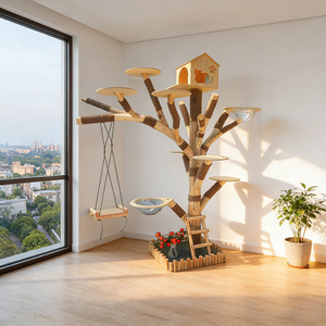 Deluxe Cat Tower Tree Sisal Climbing <b>Frame</b> Scratch Board Cat Pillar Cat Tree Rattan Condo Tower durable cat sisal tree - Product Image 3