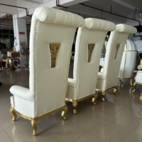Chaise de mariage de luxe européenne dorée à dossier haut, style princesse, personnalisable pour événements
