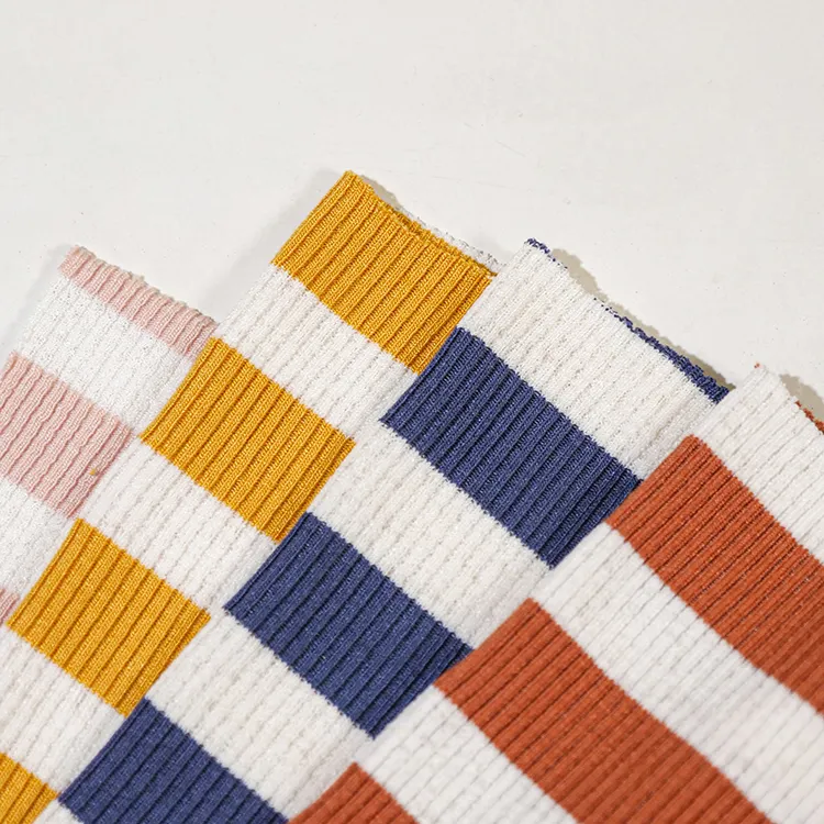 Tissu côtelé extensible tricoté, 58% rayonne 36% polyester 6% spandex TR pour vêtement, prix bon marché, chine
