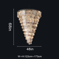 Lustre moderne de luxe en cristal K9 transparent à plusieurs niveaux, luminaire suspendu en cascade pour hall d'hôtel, villa, escalier, design personnalisé