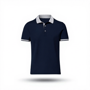 Polo de Algodón para Hombre, Manga Corta, Color Sólido, Transpirable, Informal, Tejido, Diseño con Logotipo Frontal, Corte Regular, Personalizado, Unisex, para Golf - Product Image 2