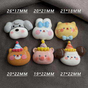 バルク100ピース/ロットカラフルな漫画3D動物樹脂フラットバックカボションラブリードッグラビット装飾スクラップブッキング装飾用 - Product Image 6