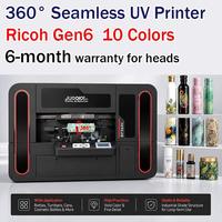 Impresora Rotativa UV de Alta Velocidad Jucolor Maglev Motor 360 con Cabezal Ricoh Gen6 para Botellas, Latas de Metal y Vidrio