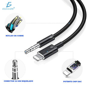 Cable de audio ELE-GATE de 3,5 mm con conector de 8 pines para auriculares con cable, sistema de audio estéreo para el hogar y sistema de audio para automóvil, compatibilidad universal - Product Image 4